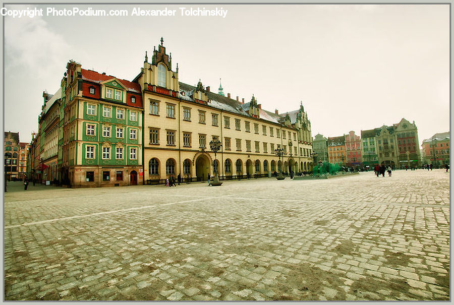Architecture, Downtown, Plaza, Town Square, Castle, Mansion, Palace