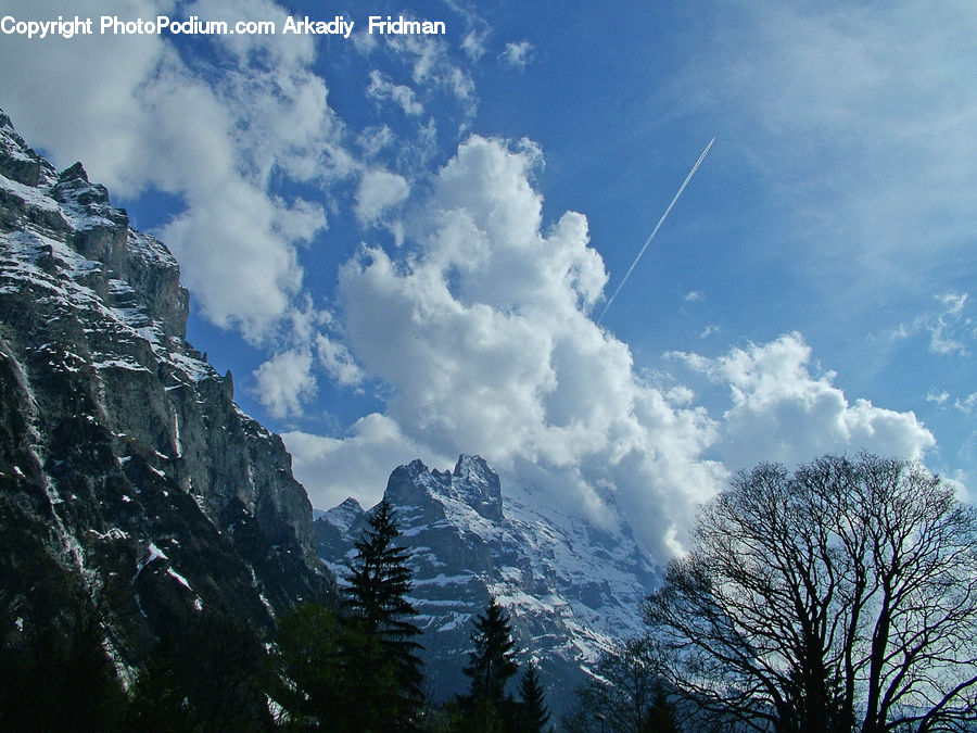 Alps, Crest, Mountain, Peak, Azure Sky, Cloud, Outdoors