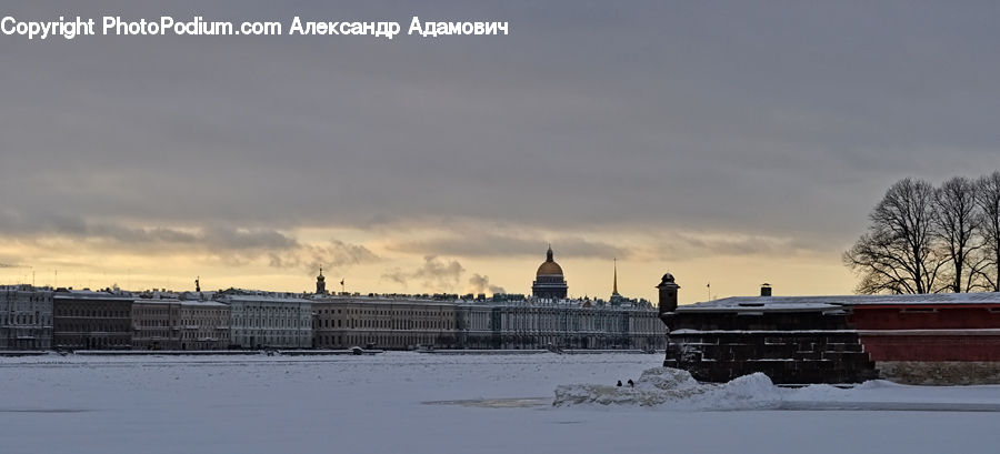 Ice, Outdoors, Snow, Architecture, Castle, Mansion, Palace