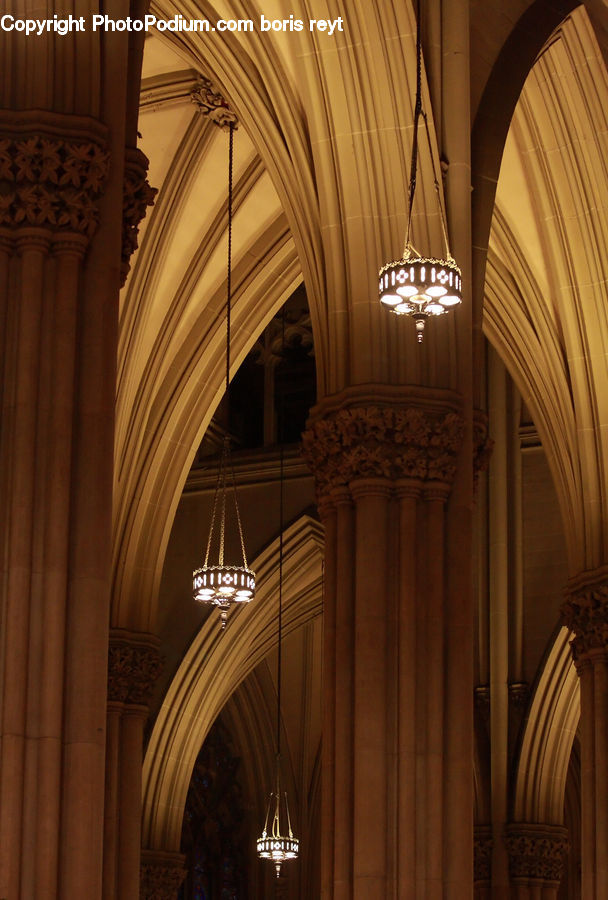 Column, Pillar, Aisle, Corridor, Crypt, Architecture, Church
