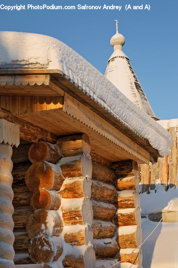 Architecture, Dome, Mosque, Worship, Ice, Outdoors, Snow