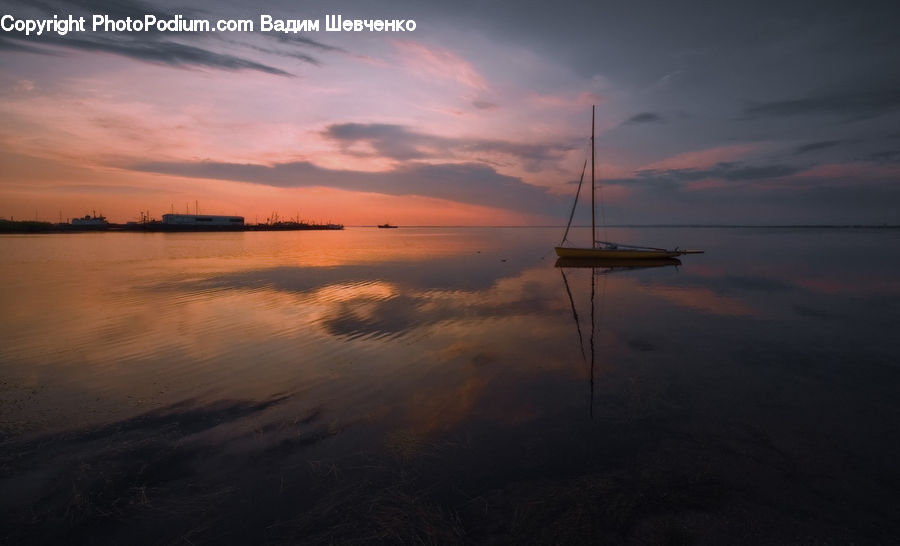 Boat, Yacht, Dawn, Dusk, Sky, Sunrise, Sunset