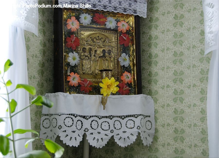 Altar, Architecture, Home Decor, Quilt, Linen, Tablecloth, Cushion