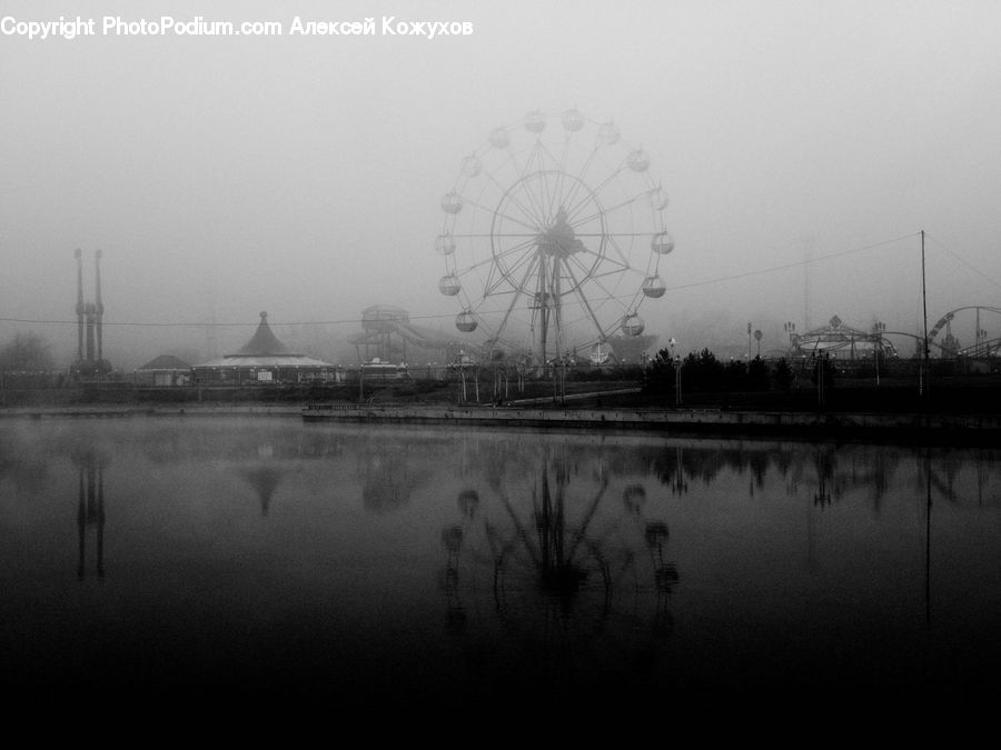 Fog, Pollution, Smog, Smoke, Coaster, Roller Coaster, Land