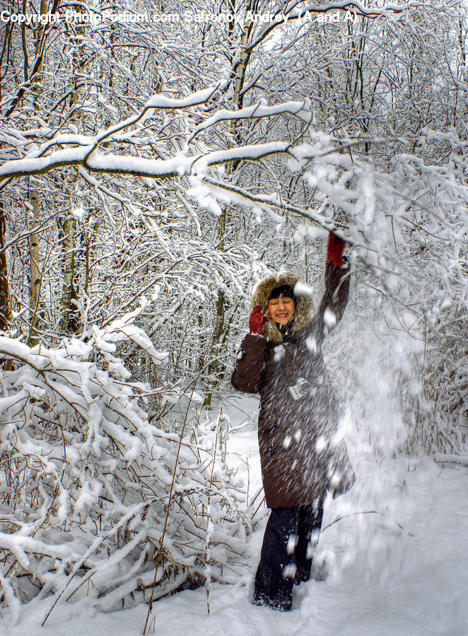 Blizzard, Outdoors, Snow, Weather, Winter, Coat, Ice