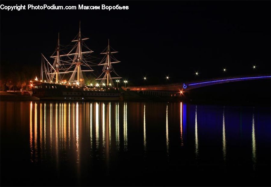 Night, Outdoors, Lighting, Waterfront, Dock, Pier, City