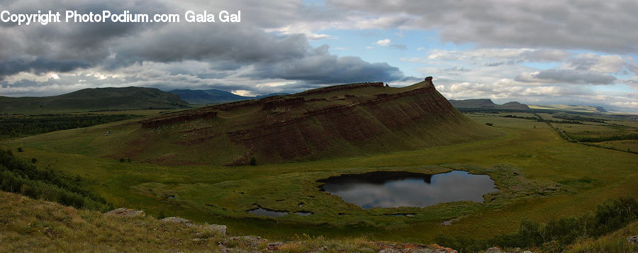 Crater, Field, Grass, Grassland, Land, Outdoors, Hole