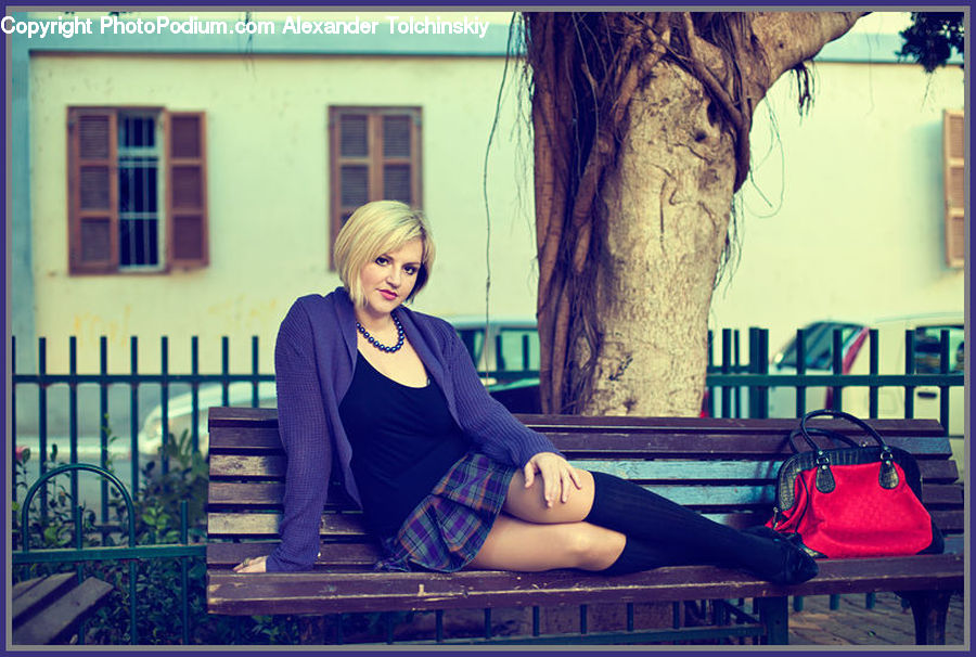 People, Person, Human, Blonde, Female, Woman, Bench