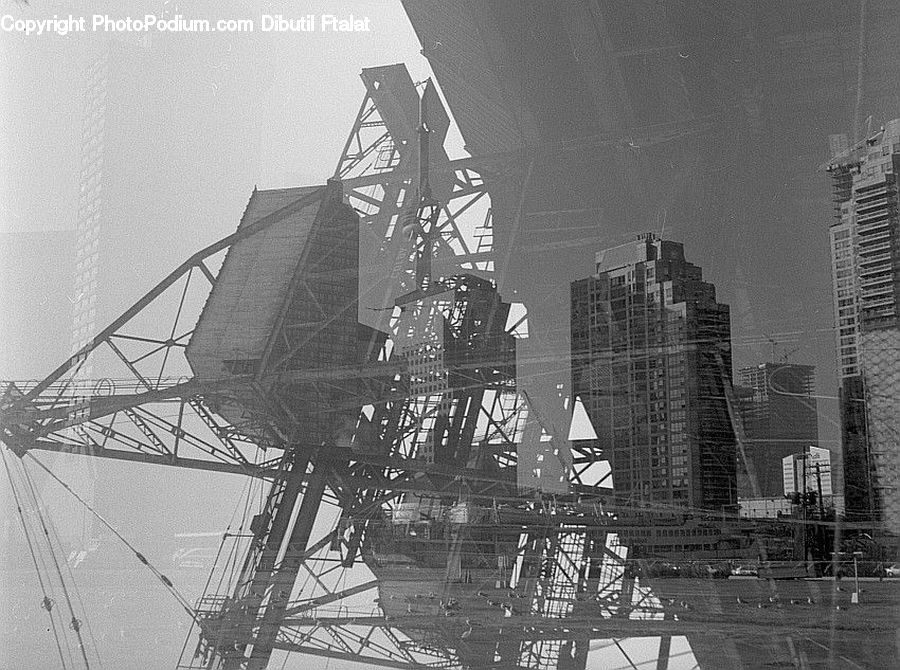 Constriction Crane, City, Downtown, Urban