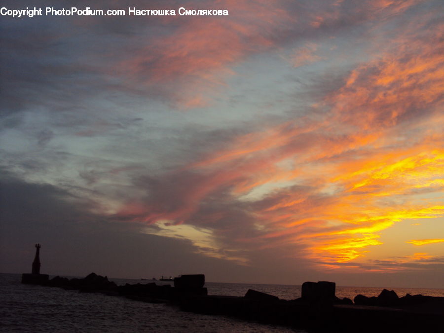 Dawn, Dusk, Red Sky, Sky, Sunrise, Sunset, Azure Sky