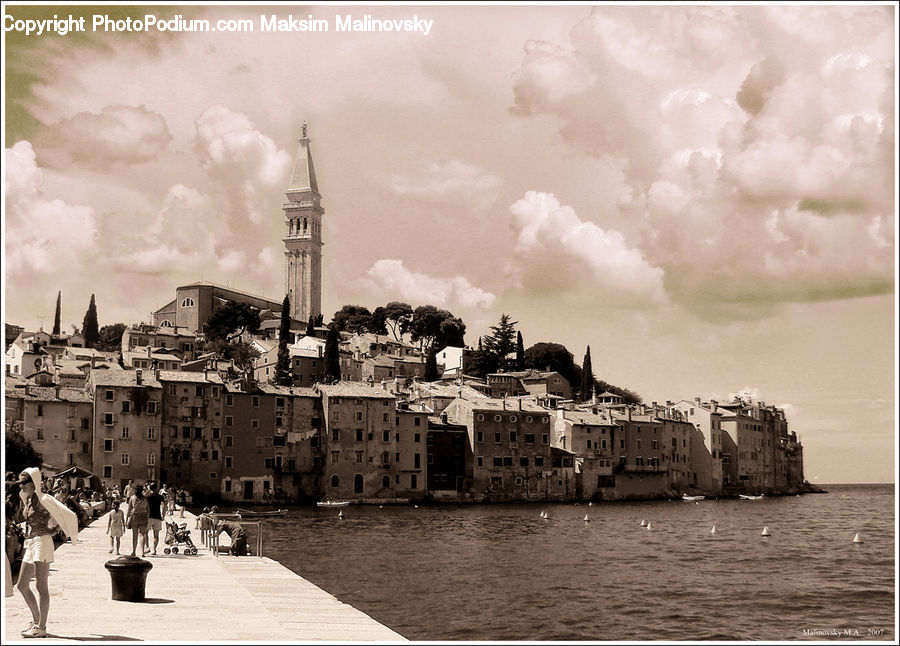 Architecture, Tower, Spire, Steeple, Outdoors, River, Water