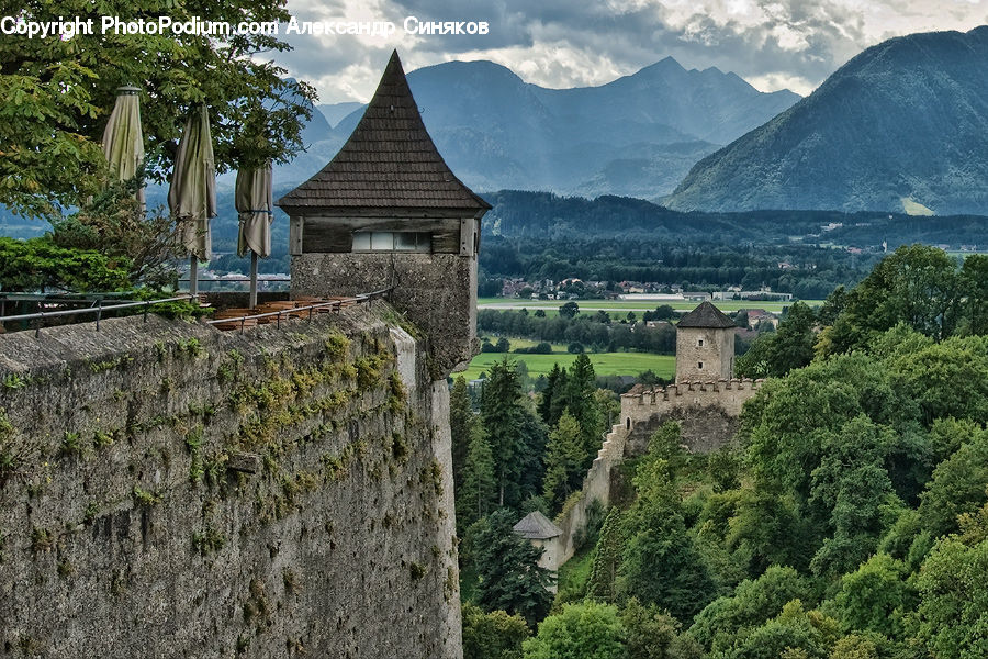 Architecture, Housing, Monastery, Castle, Fort, Alps, Crest