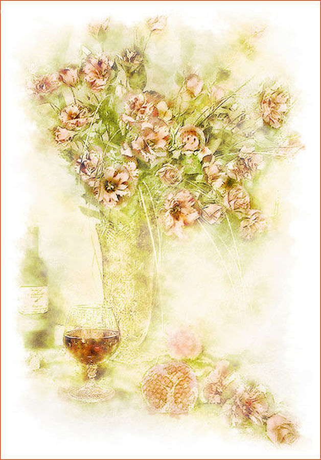 Art, Painting, Blossom, Flower, Lilac, Plant