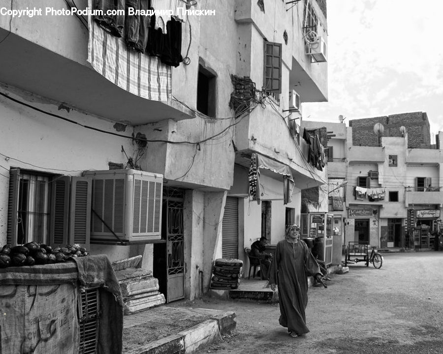 Alley, Alleyway, Road, Street, Town, Monk, Person
