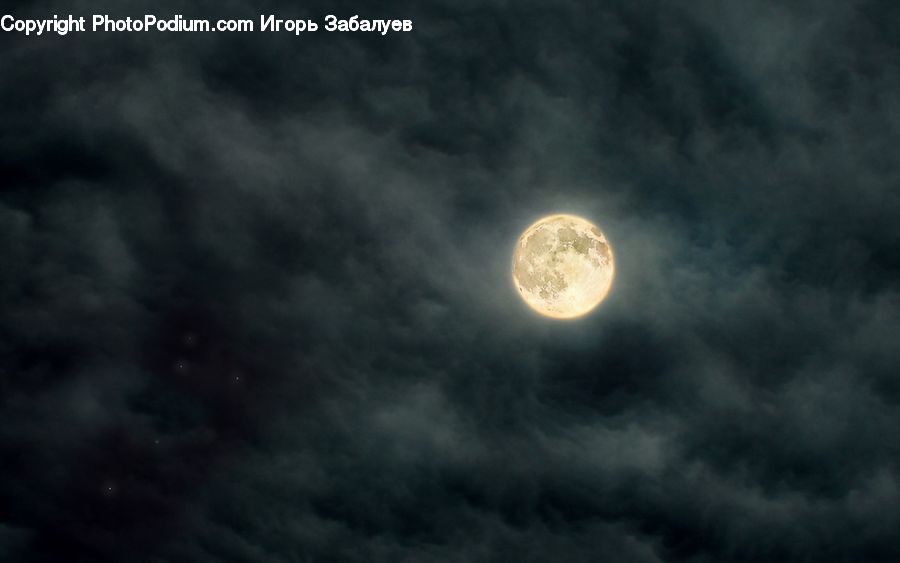 Astronomy, Full Moon, Night