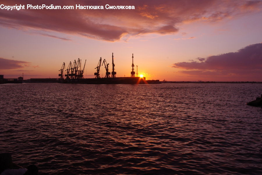 Dusk, Outdoors, Sky, Sunlight, Sunrise, Sunset, Constriction Crane