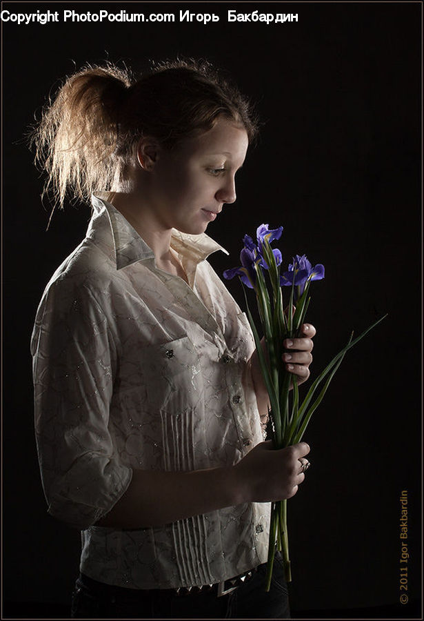 People, Person, Human, Flora, Flower, Iris, Plant