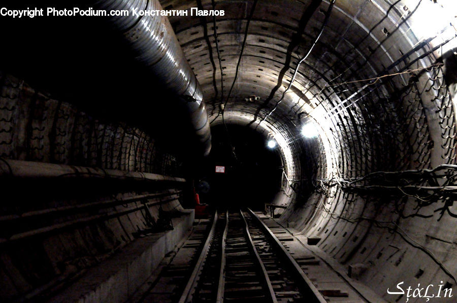 Tunnel, Rail, Train Track, Crypt, Dungeon, Subway, Train
