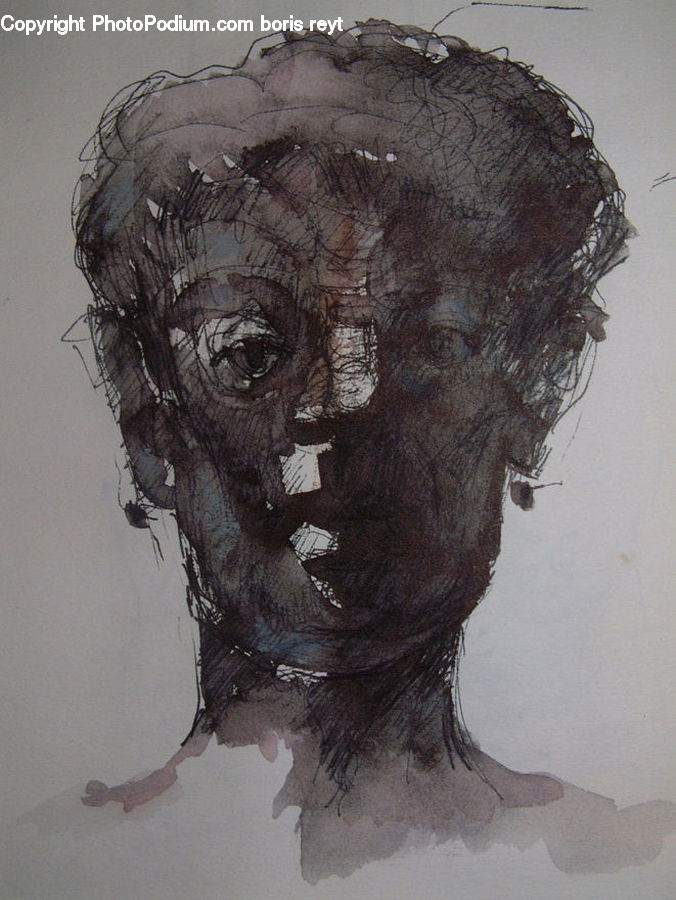 Bust, Figurine, Head, Art, Drawing, Modern Art, Face