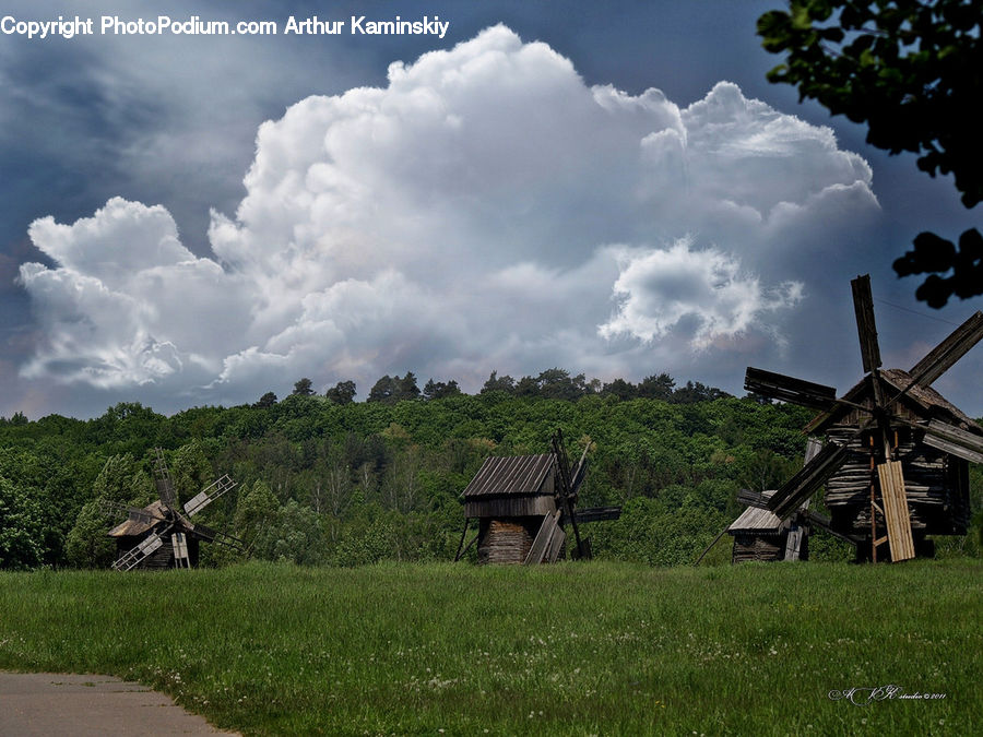 Cabin, Hut, Rural, Shack, Shelter, Cloud, Cumulus