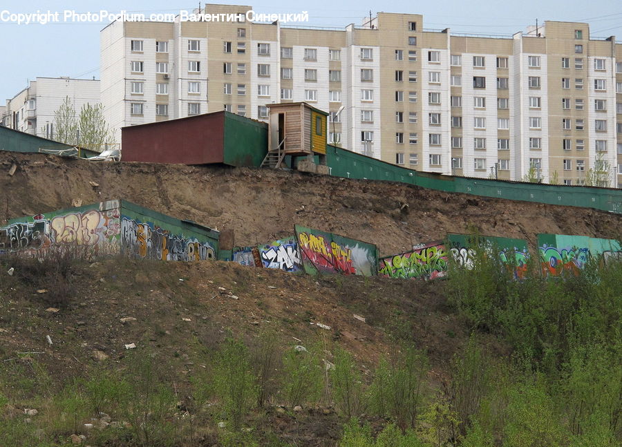 Bunker, Apartment Building, Building, High Rise, Housing, Soil, City