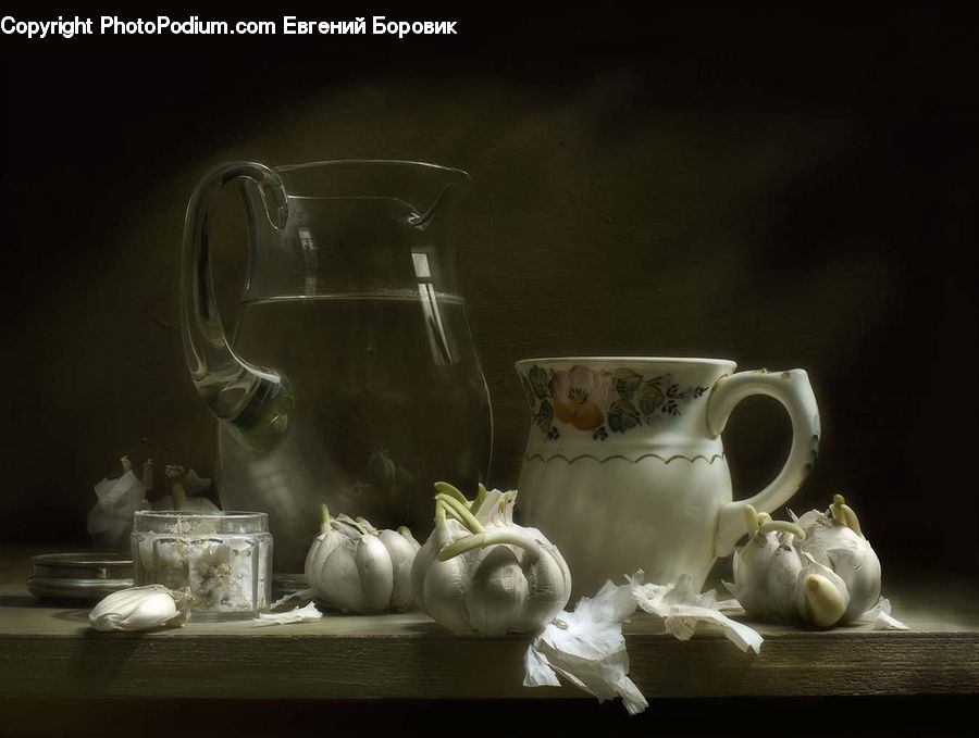 Garlic, Plant, Coffee Cup, Cup, Art, Porcelain, Pottery