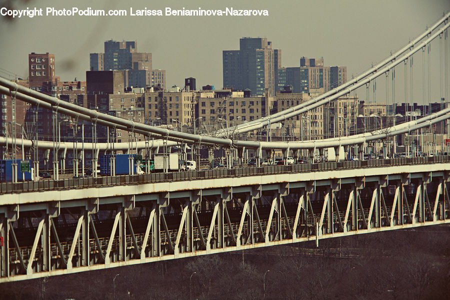 Bridge, City, Downtown, Metropolis, Urban, Freeway, Overpass