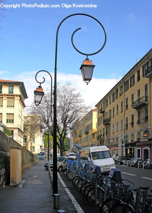 Alley, Alleyway, Road, Street, Town, Lamp Post, Pole