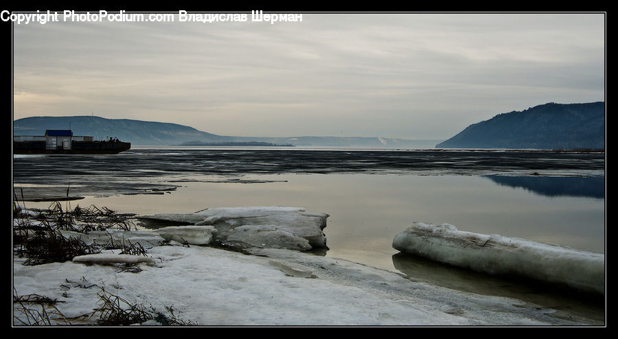 Ice, Outdoors, Snow, Coast, Sea, Water, Dawn