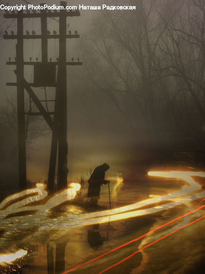 Fog, Mist, Outdoors, Fountain, Water, Crypt, Leisure Activities