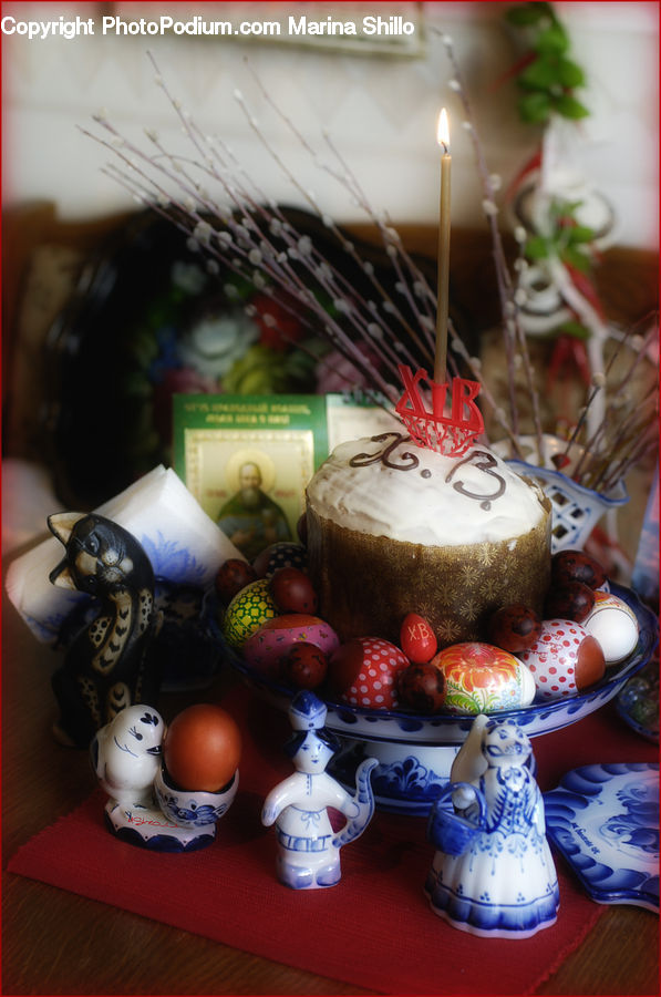 Birthday Cake, Cake, Dessert, Food, Bowl, Plant, Potted Plant