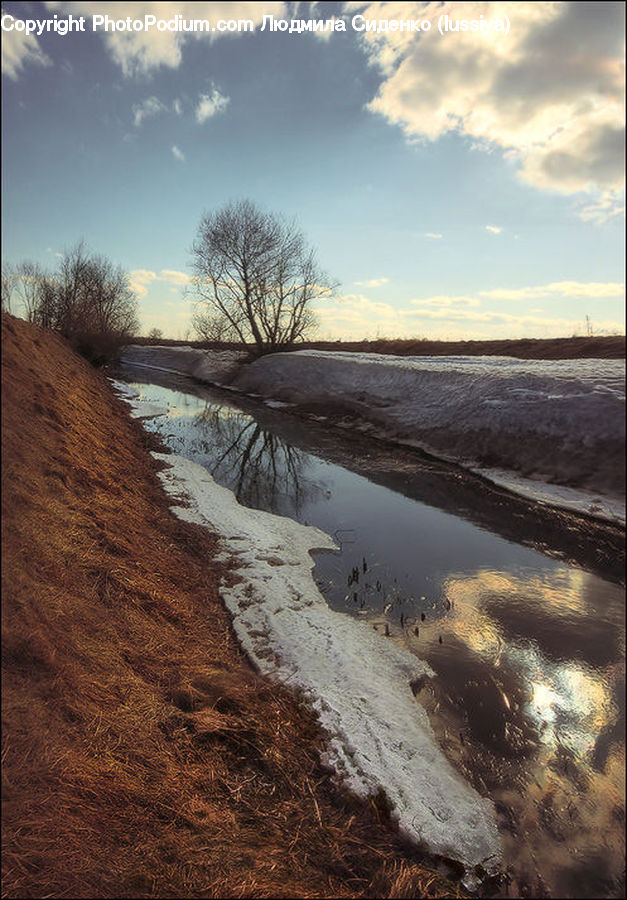 Ditch, Water, Outdoors