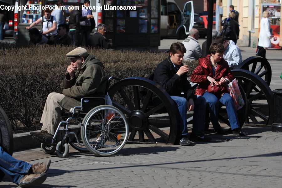 Wheelchair, People, Person, Human, Carriage, Horse Cart, Vehicle