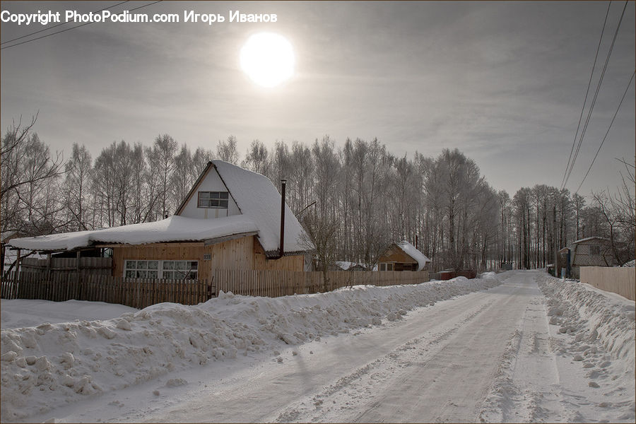 Ice, Outdoors, Snow, Building, Cottage, Housing, Cabin