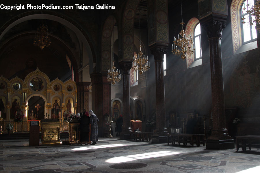 Chandelier, Lamp, Architecture, Church, Worship, Aisle, Corridor
