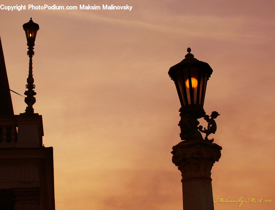 Lamp Post, Pole, People, Person, Human, Column, Pillar