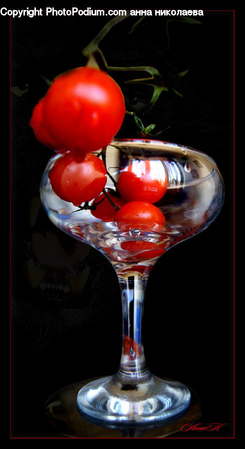 Glass, Goblet, Cherry, Fruit, Alcohol, Beverage, Cocktail
