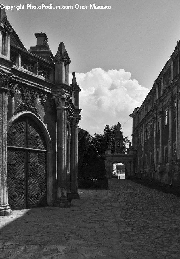 Column, Pillar, Arch, Building, Downtown, Town, Gate