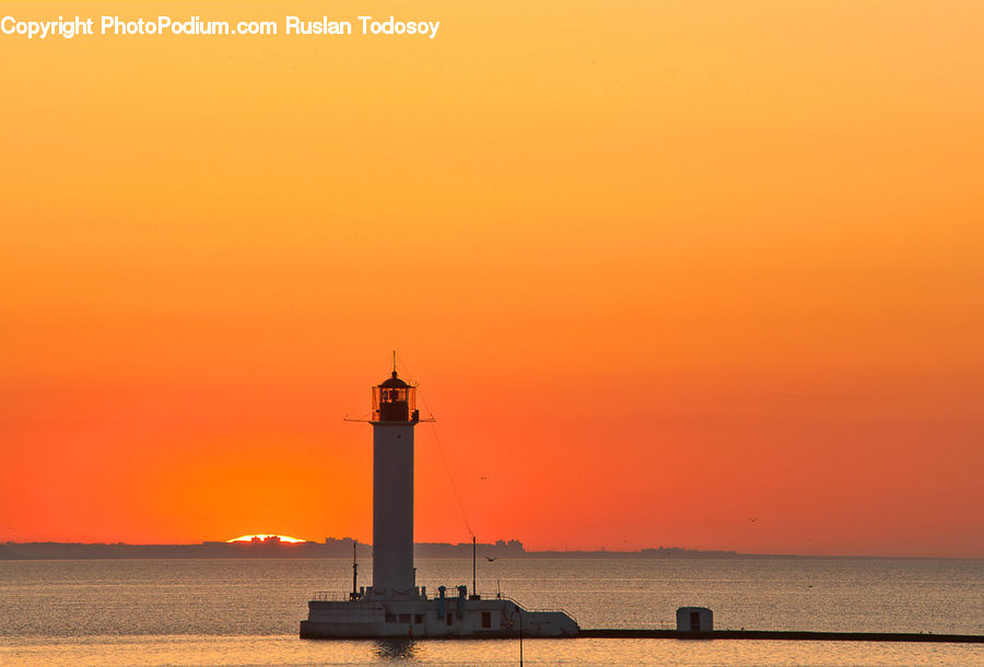 Beacon, Building, Lighthouse, Water Tower, Coast, Outdoors, Sea