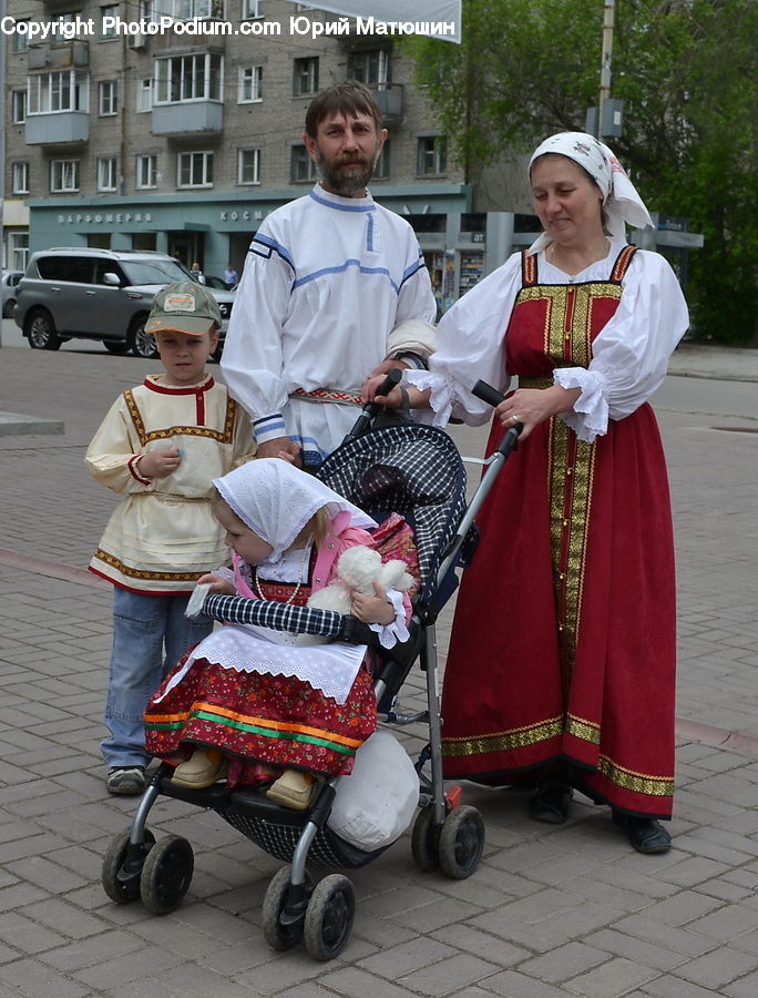 People, Person, Human, Stroller, Automobile, Car, Vehicle