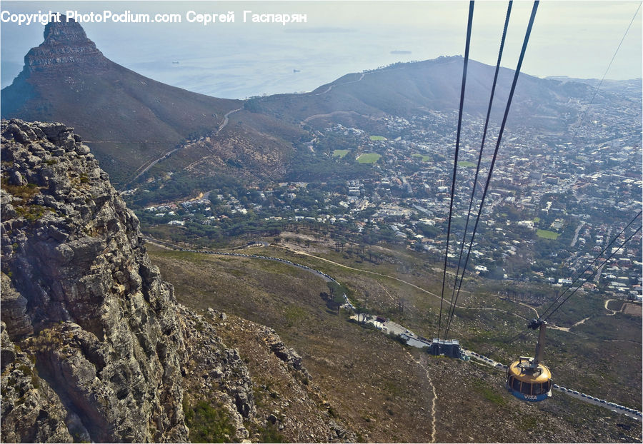 Cable Car, Trolley, Vehicle, Crest, Mountain, Outdoors, Peak