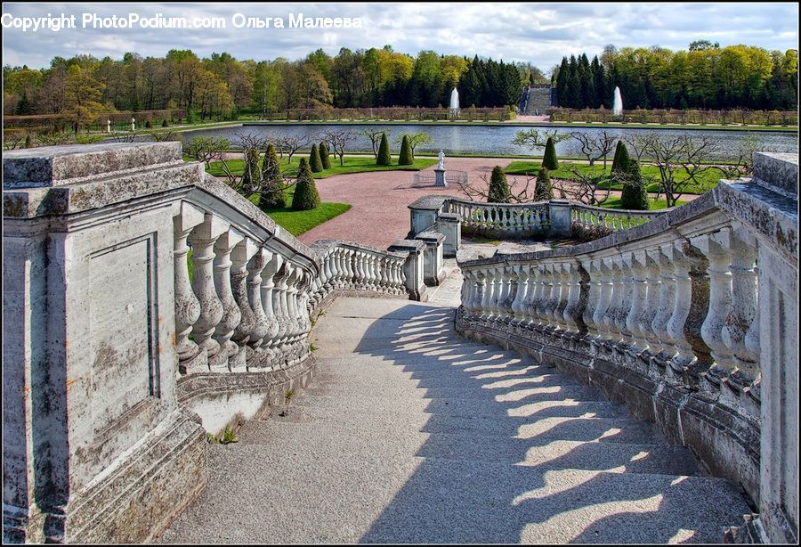 Path, Sidewalk, Walkway, Bench, Building, Housing, Villa