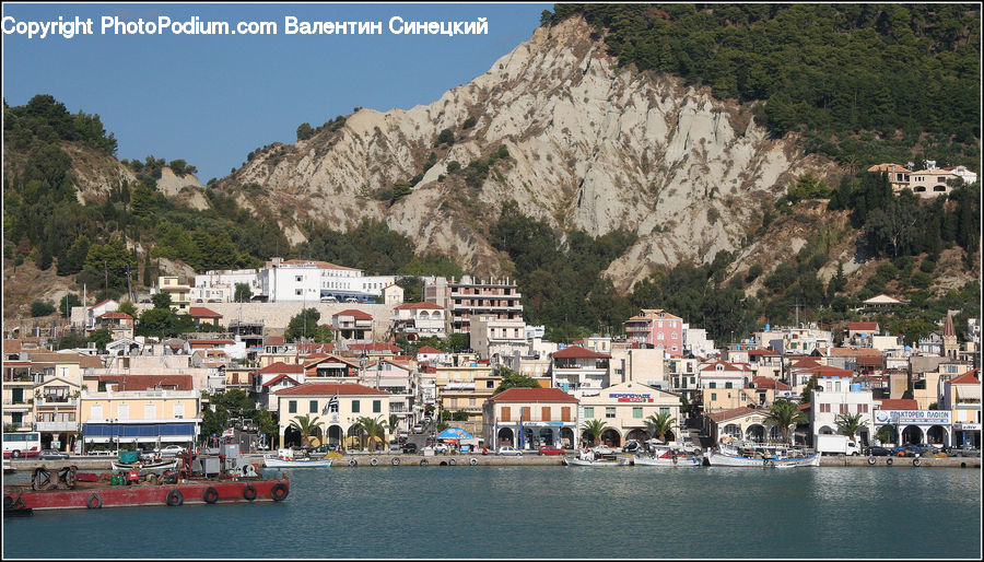 Boat, Watercraft, Building, Downtown, Town, Dock, Port