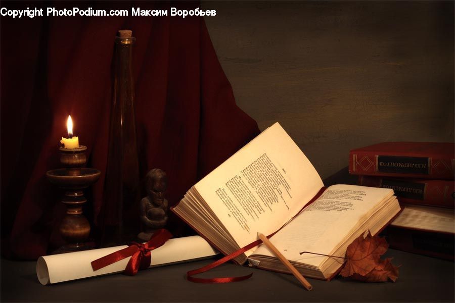 Book, Text, Candle, People, Person, Human, Paper