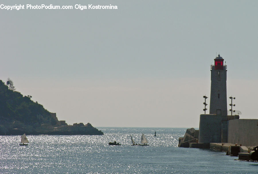 Beacon, Building, Lighthouse, Water Tower, Coast, Outdoors, Sea