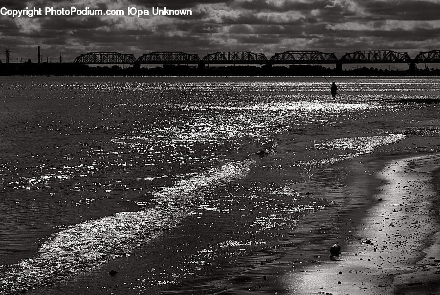 Arch, Arch Bridge, Bridge, Asphalt, Tarmac, Water, Cloud