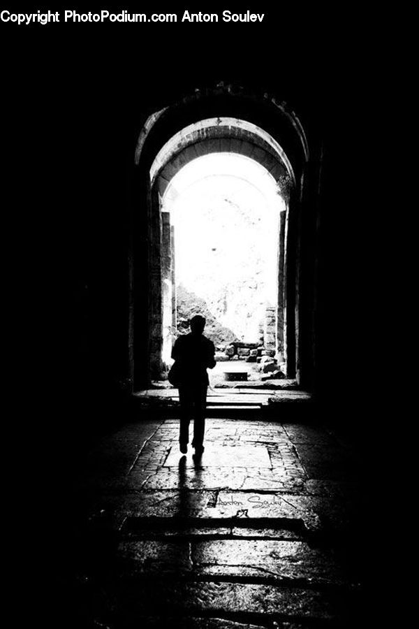 People, Person, Human, Silhouette, Arch, Alley, Alleyway