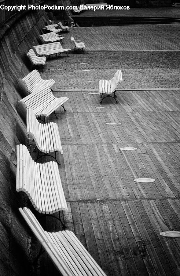 Bench, Boardwalk, Deck, Path, Sidewalk, Walkway