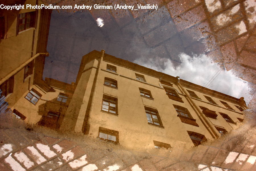 Bench, Apartment Building, Building, High Rise, Rubble, Brick, City