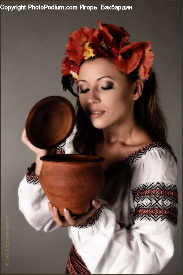 People, Person, Human, Pot, Pottery, Costume, Accessories
